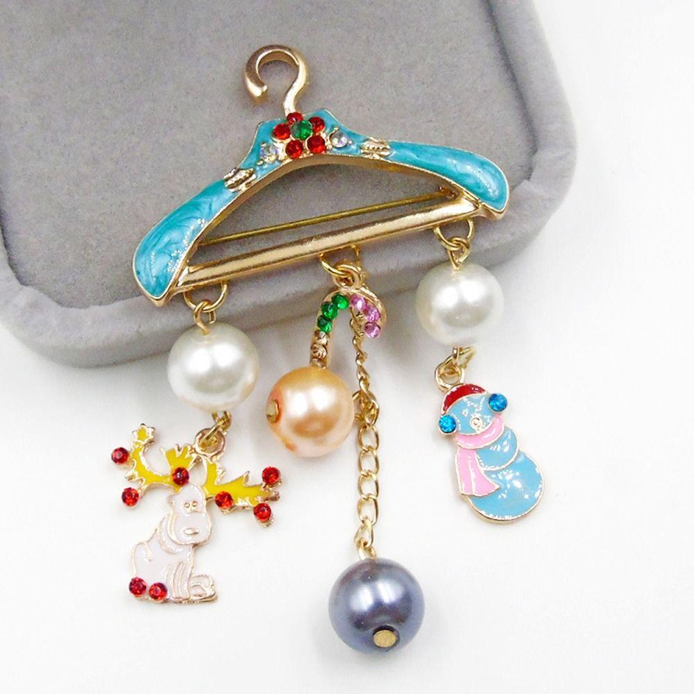 Christmas Decor Bag Decoration Christmas Brooch Clothing Brooches Hanger Tassel Pin Jewelry Gift