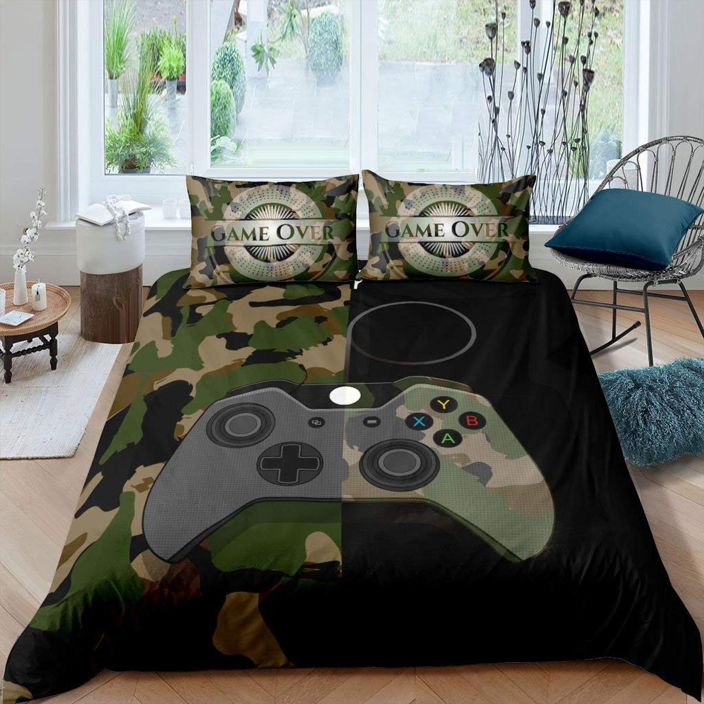 Amerikanischer Soldat Bettbezug Set Einzelbett für Jungen Jugendliche, Amerikanische Flagge Bettdeckenbezug Set, Flugzeug Steppdecke Bettwäschesets Queen-Size