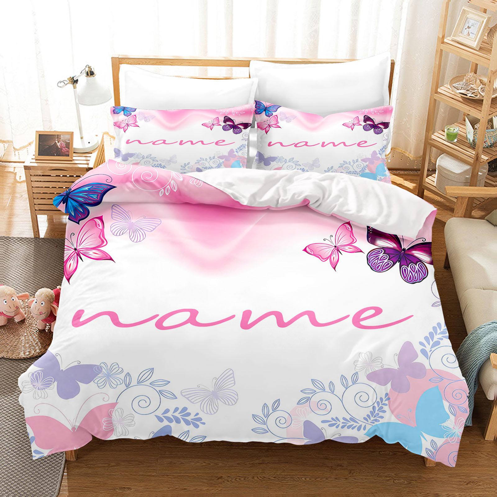 

Comforter Christmascustomization Butterfly Bedding Universal Cute Printed Cartoon Comforter Sets Home Comforter (quilt)-EU Single(135*200cm)3pcs