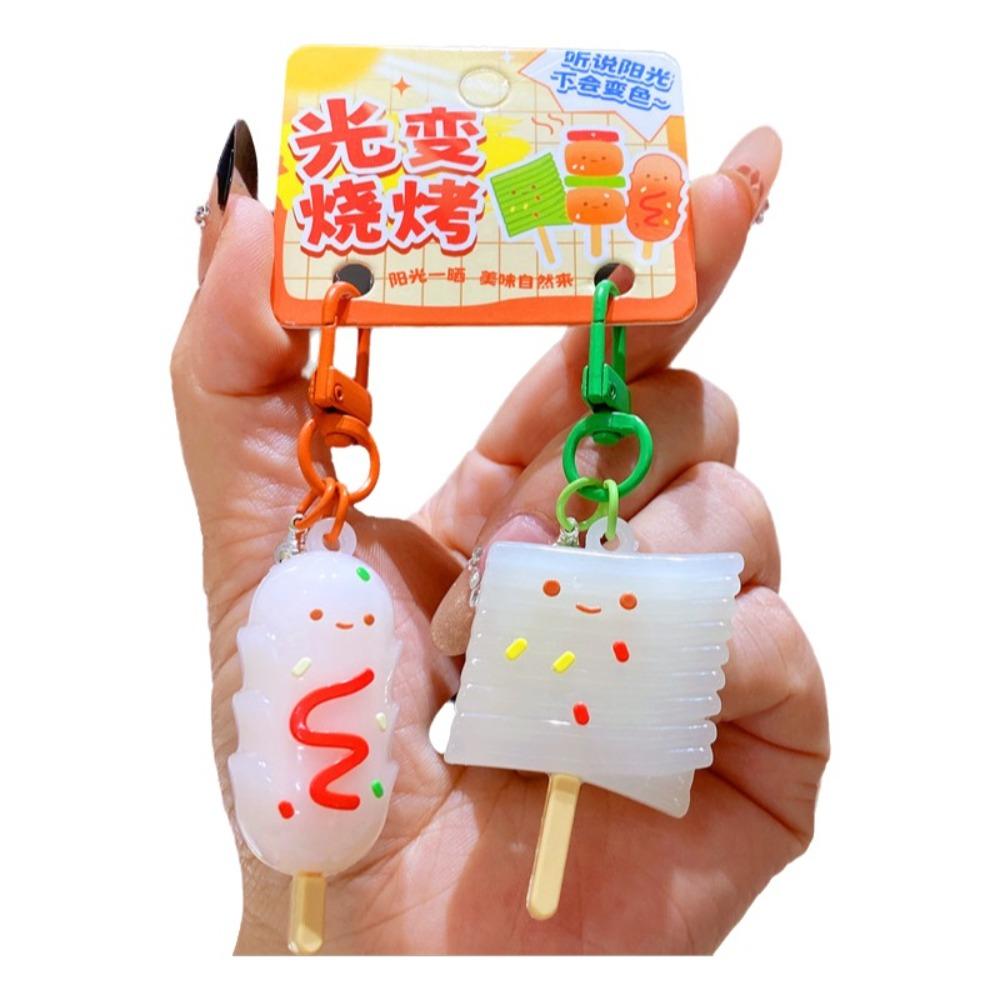 Funny Roast Duck Pendant Cartoon Barbecue Skewers Keychain Couple Set Style 6