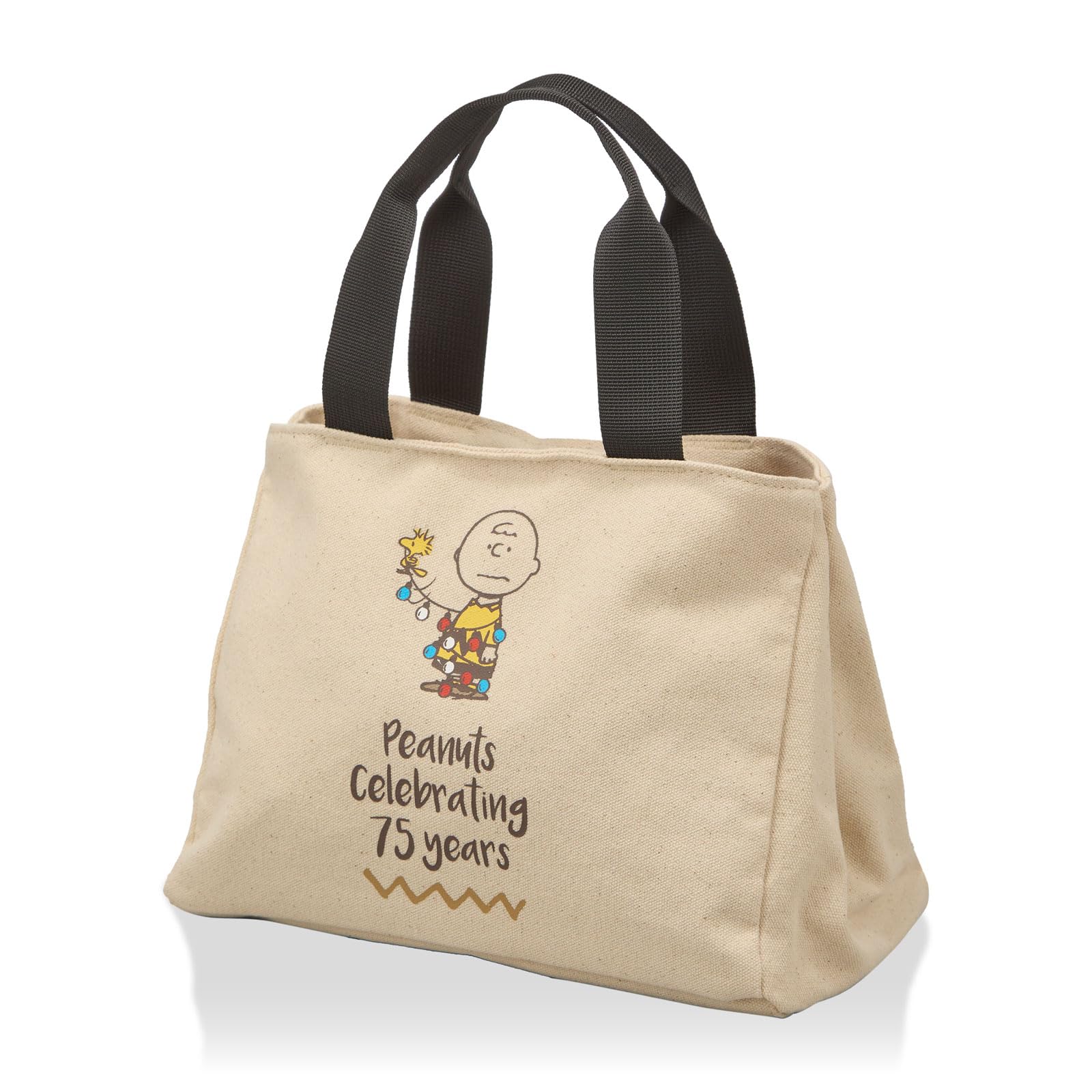 

Snoopy Side Button Mini Tote Bag Canvas Bag PEANUTS 75th Anniversary Art 75th Charlie Brown [Sifre] Women s PN156.Natural