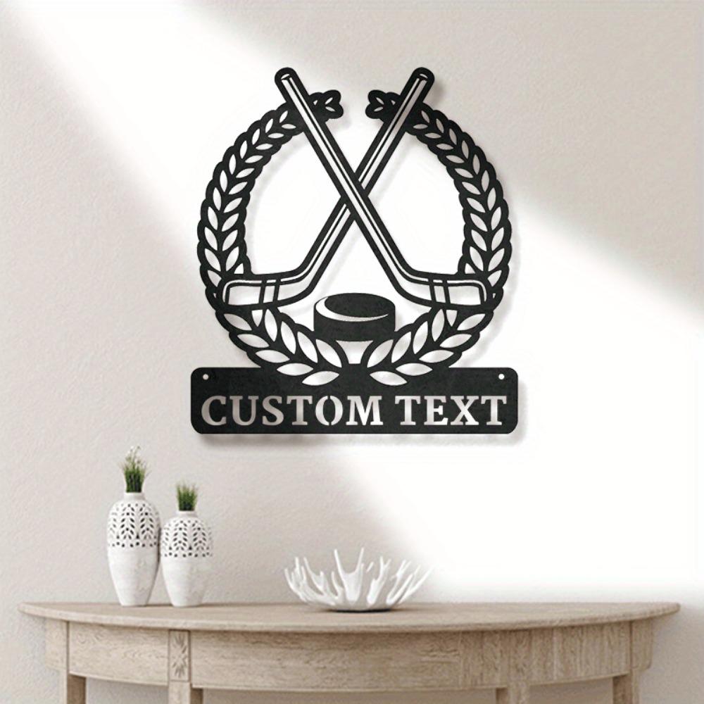 Metal Hockey Wall Art Custom Player Name Sign Home Decor
