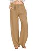 Mens Drawstring Loose Straight Breathable Casual Summer Long Pants