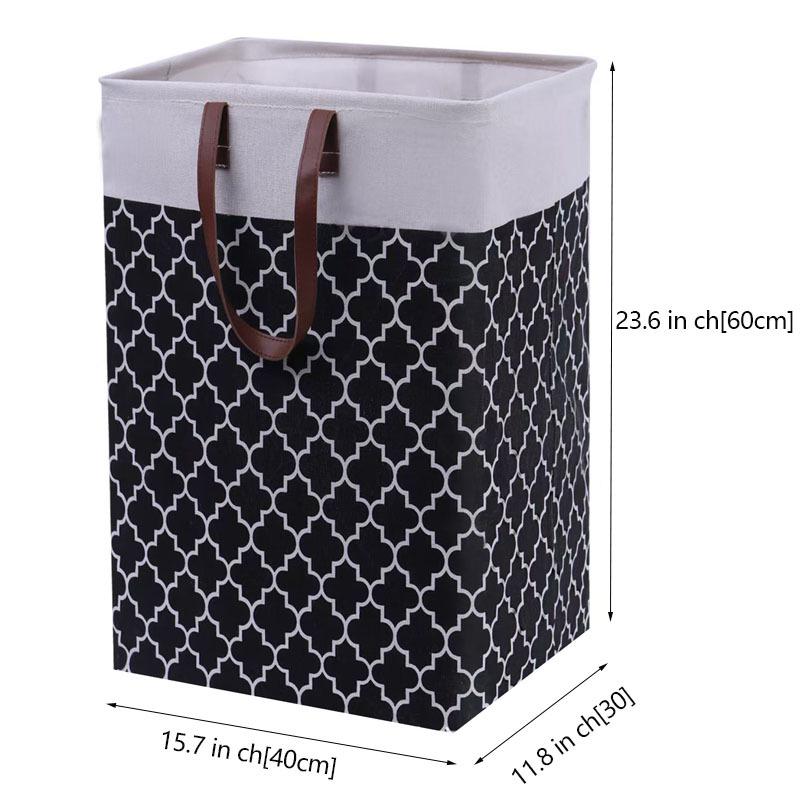 Foldable Cotton Linen Laundry Toy Storage Basket - Waterproof, Large Capacity