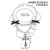 Punk metal cross faux pearl tassel necklace - sweet & cool ins style bowknot choker