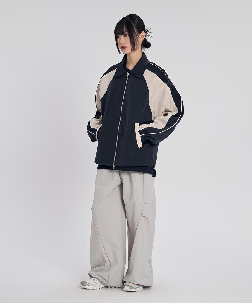 SLOW RECORD HOUSE Parachute Flare Pants_Gray