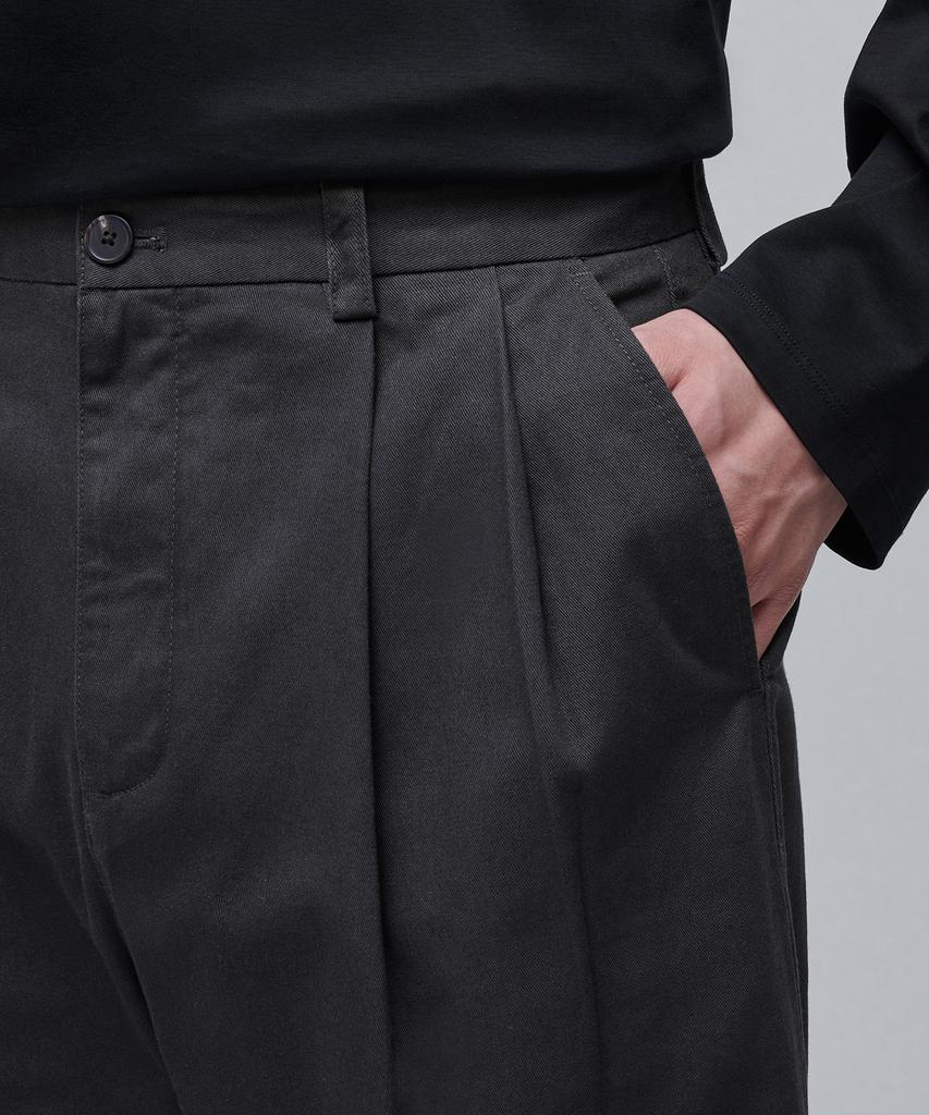 MUSINSA STANDARD Two-Tuck Wide Chino Pants [Dark Gray]