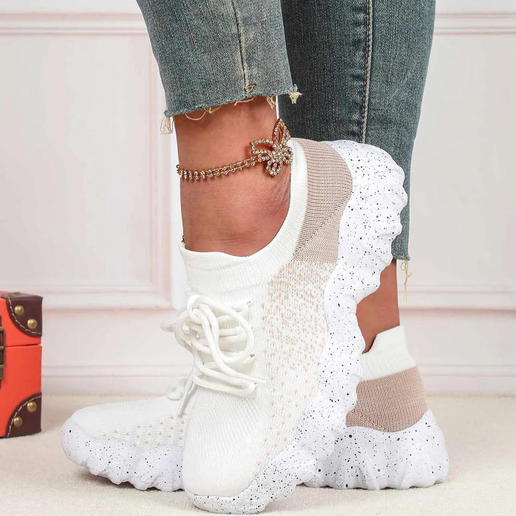 Breathable Platform Sneakers Knitted Chunky Shoes for Women Men Leisure Walking Shoes Trendy Socks Shoes Non-slip Wear-resistant