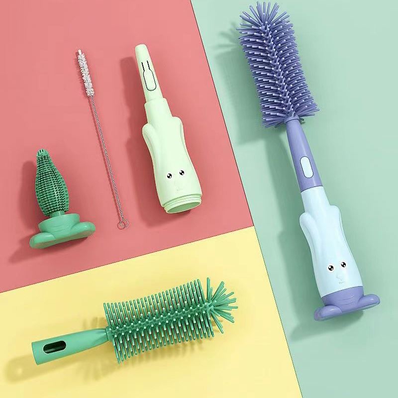 Baby Supplies Portable Silicone Bottle Brush with Storage Box for Cleaning and Washing Factory Price