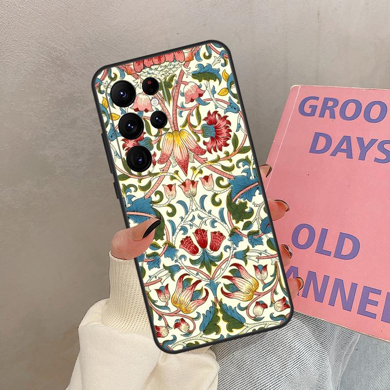 William Morris Case For Samsung Galaxy S23 Ultra S22 Plus S21 Ultra S20 FE S9 S10 Note 10 20 Ultra Cover