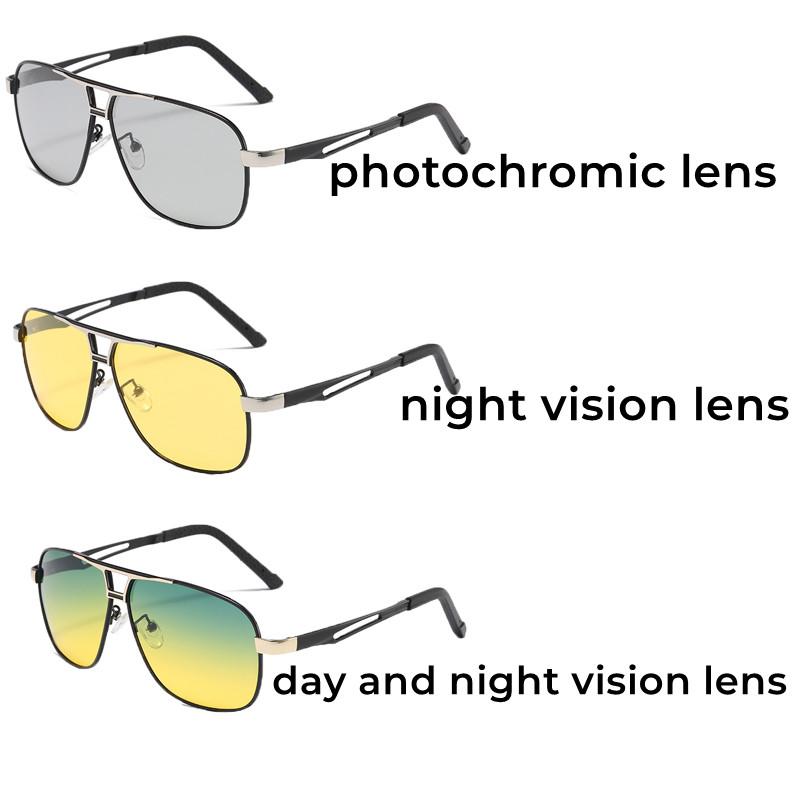 Polarized Photochromic Night Vision Sunglasses Outdoor Protective Goggles Day And Night Uv400 Lens Men'S Driving Sun Glasses