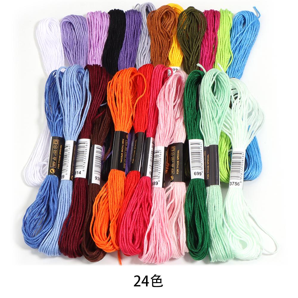 12-447 stuks/partij Gemengde Kleuren Borduur garens Polyester Kruissteek Garens Voor Handbreien Handwerk Naaiben Benodigdheden Groothandel