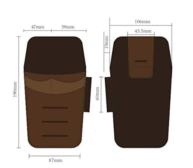 Viperade PJ14 Leather Tool Organizer Sheath with Tape Measure Pliers Screwdriver and 1 Tactical Pen Loop Pouch, 4-Pocket Holder, Pouch, Holster,