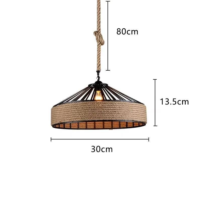 Nordic Vintage Chandelier Industrial Twine Attic Country for Kitchen Bar Dining Room Decor Adjustable Creative Overhead Lighting