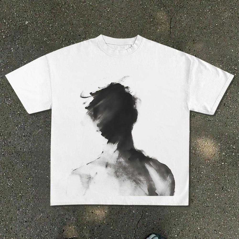 Vintage Punk Hip Hop Y2K Harajuku Retro Graphic Gothic Portrait Character T Shirt for Men Popular Women Four Seasons Streetwear