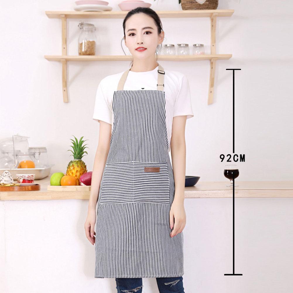 Stripe Bib Apron For Men Women Multifunctional Light Lace-up Apron For Home Kitchen