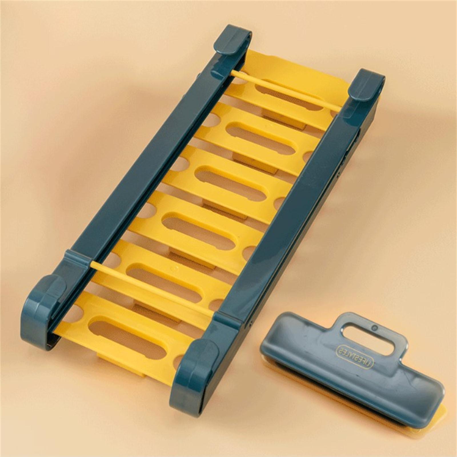 Refrigerator Telescopic Zipper Bag Hanging Rack Ziplock Bag Storage Organizer синий