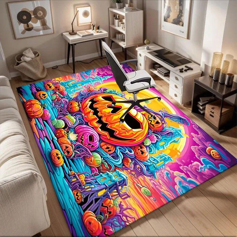 

Halloween Pumpkin Patch Art PrintOffice Mat Perfect for Home Decor Office Desk Chair Rugs Chair Carpet for office Polyester Chair Mat Gift F 60cm by 90cm