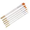 6 Pcs Pinsel Mehrzweck Mini Nylon Weiß Stange Öl Malerei Runde Tipps Flache Tipps Aquarell Bru