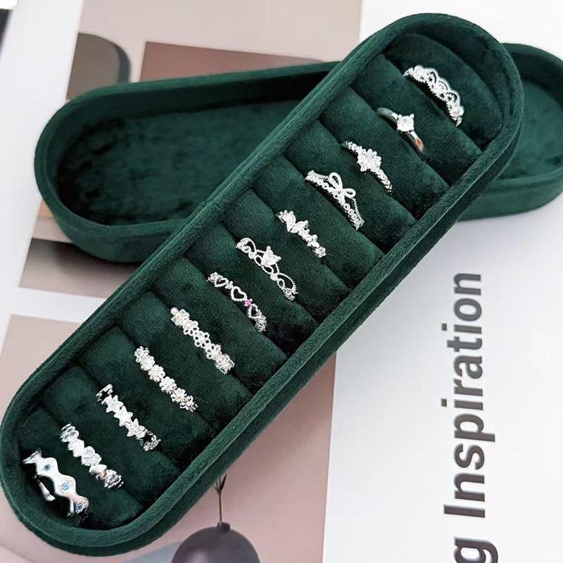 Simple Lace Hollow Open Ring Women'S Light Luxury Micro-Inlaid Zircon Temperament Sweet Jewelry