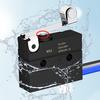 2PCS Micro Limit Switch with Roller Lever 6A 12V DC Waterproof Sealed Lever Microswitch SPDT 3 PIN 5A 250VAC with Pre-Wired