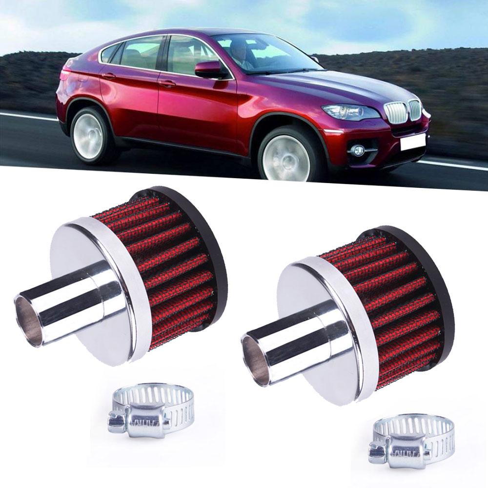 2 pezzi Universale Rosso 19mm Filtro Aspirazione Aria Fredda Turbo Sfiato Carter Coperchio Valvola Sfiato Auto Accessori Auto Professionali
