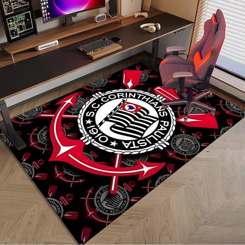 Sport Club Football Crest Printed Area Rug for Office, Chair Rug, Decorative Carpet Floor Mat, Large Size Fan gifts Christmas gifts