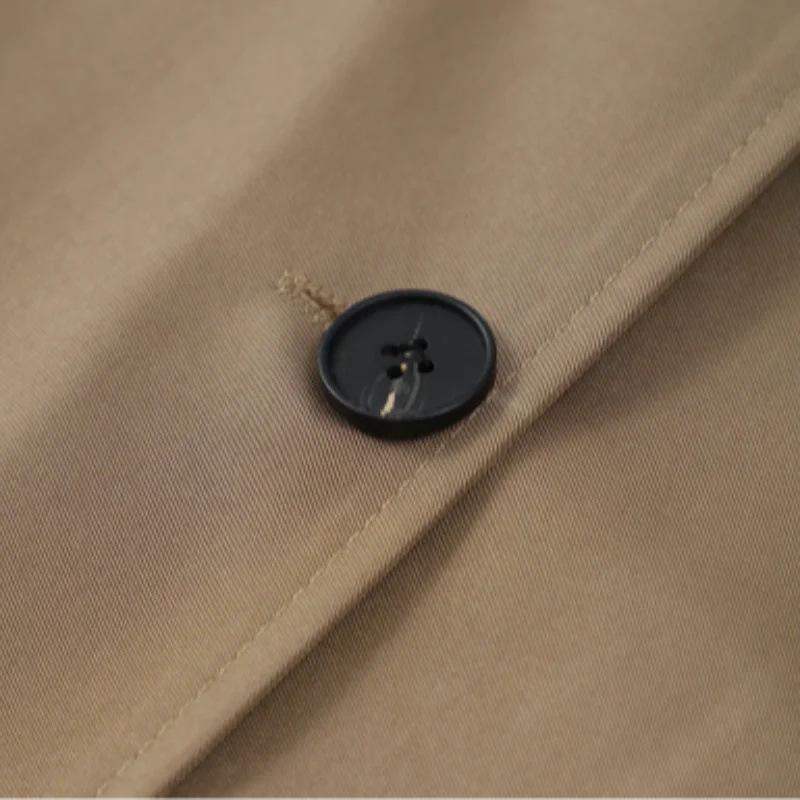 Women's European and American Style Lapel Single-Breasted Trench Coat - Workwear Inspired Fashion Jacket