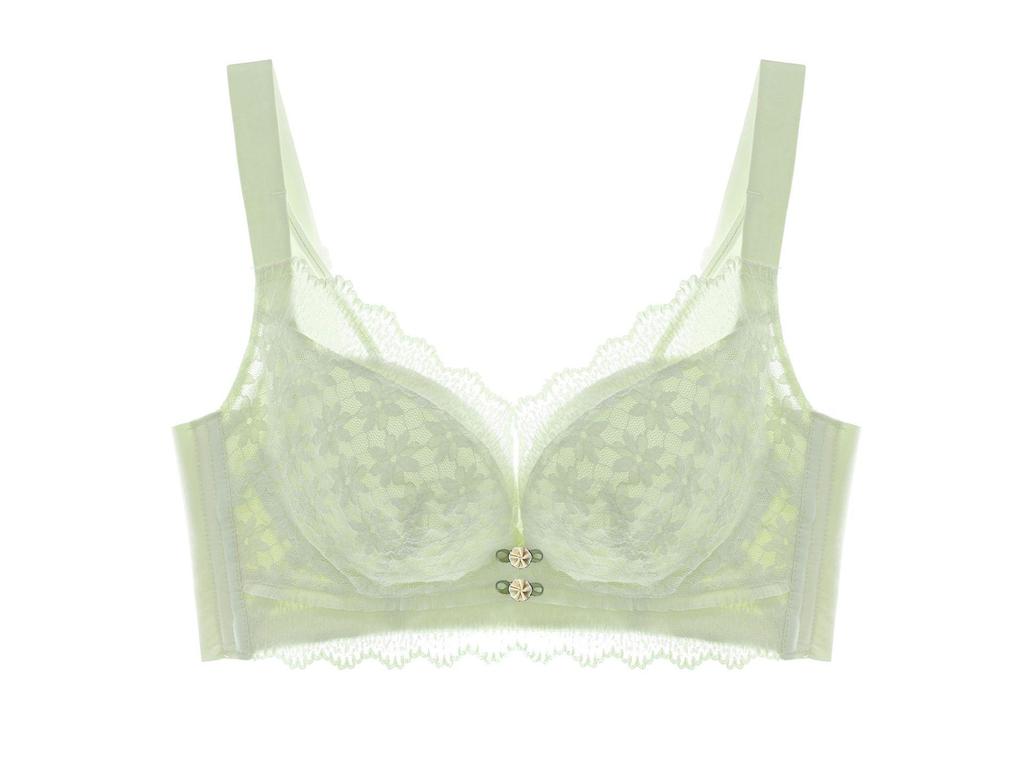 Women's Lace Minimizing Bra Set: Wireless, Thin with Sandwich Cups for Large Bust, Anti-Sagging, Gathers Side Breasts.