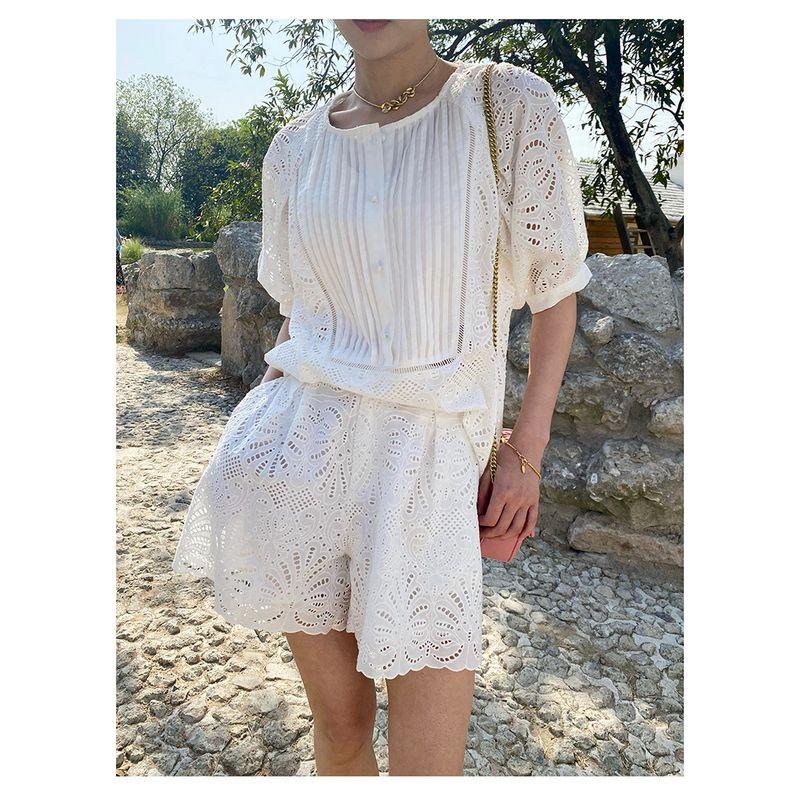 

Classic Style Find Cotton French Socialite Fashion White Shirt White S