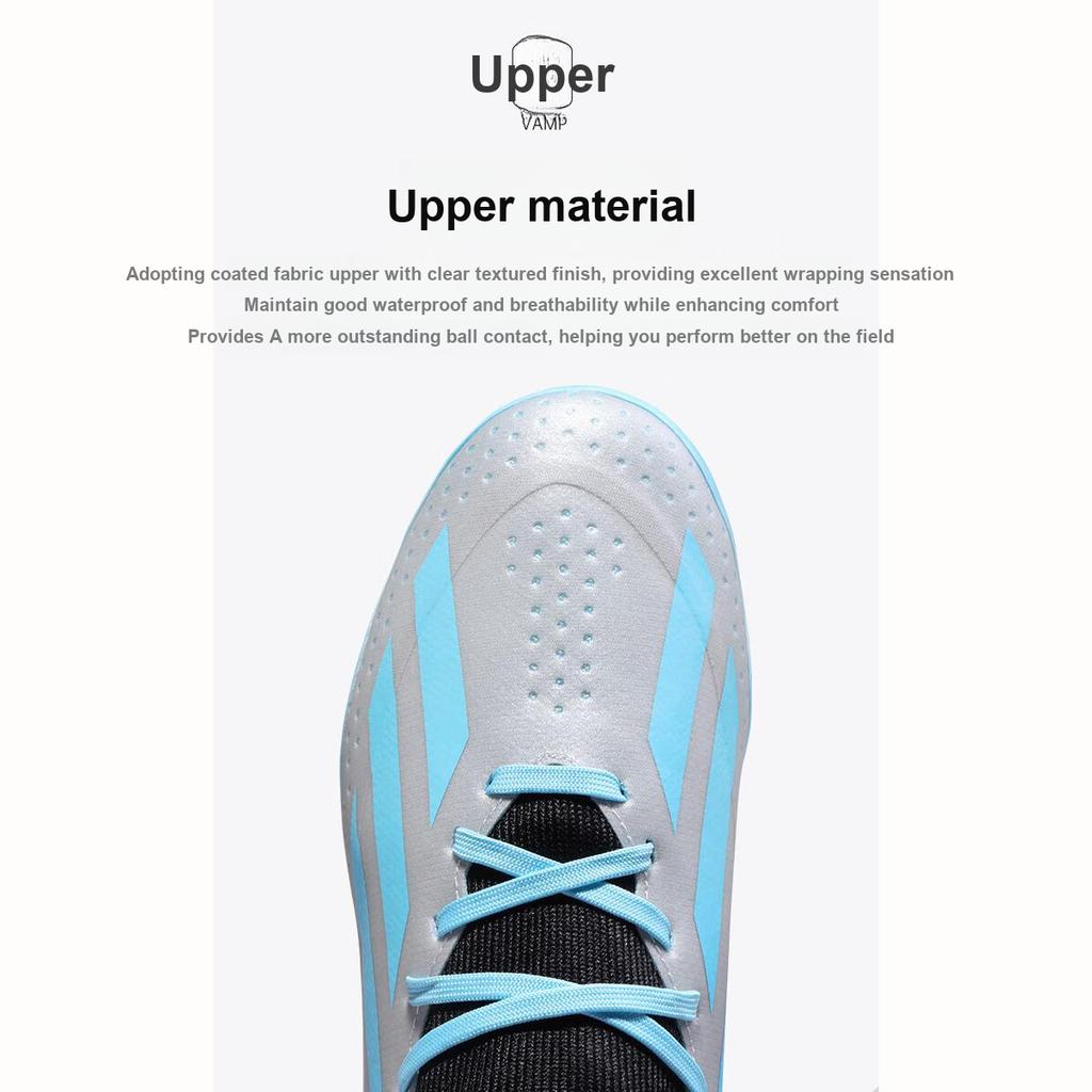 adidas X Crazyfast.3 Messi Tessuto Comodo Versatile Antiscivolo Basso Scarpe da Calcio per Bambini Scarpe da Calcio per Bambini Grigio Blu IE4081