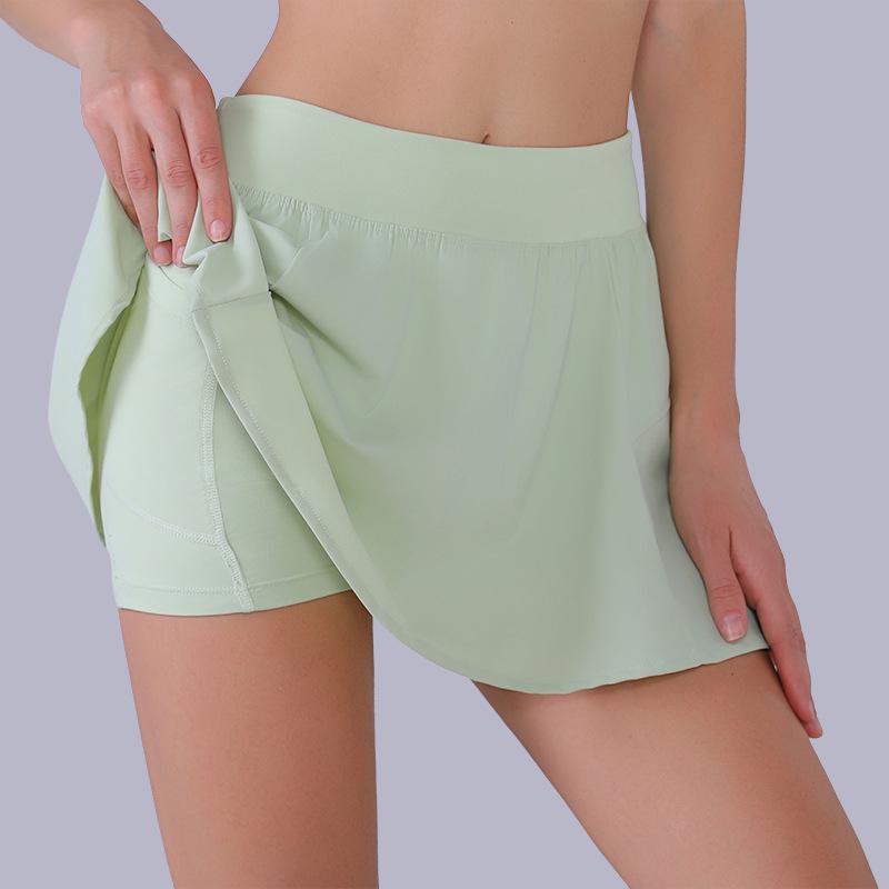 Quick-Dry Stretchy Tennis Golf Running Skirt with Built-In Shorts