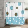 Blue Circles Polka Dot Shower Curtain for Bathroom Decor Waterproof Fabric with Rings Set