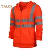Reflective Safety Hoodie 360 Degree Reflective Zones High Visibility Quick Dry Long Sleeves Outdoor Construction Worker Top for Night Shift Running