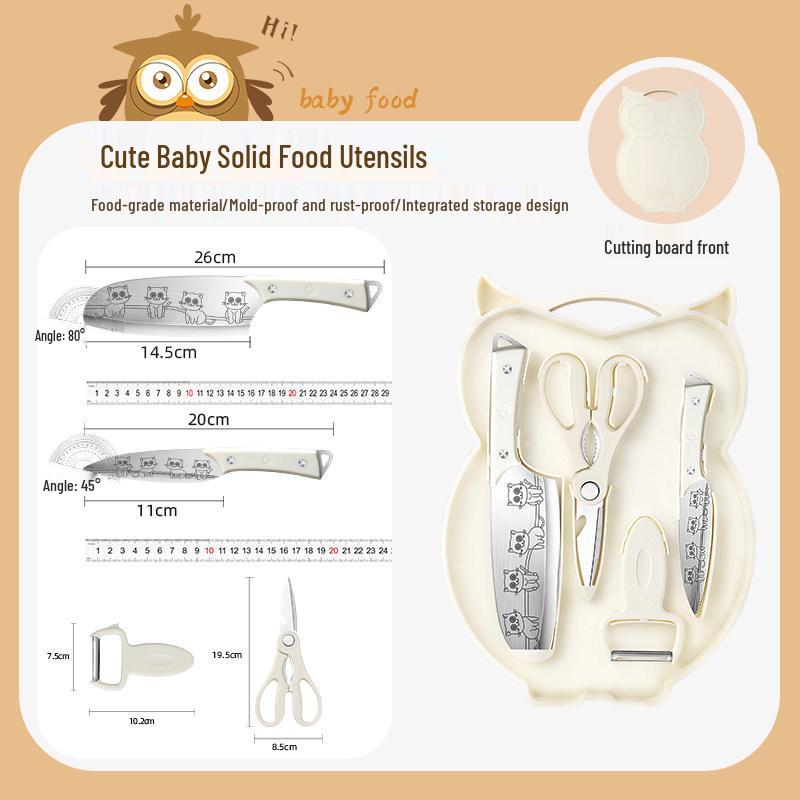 2-in-1 German Kitchen Knife & Cutting Board Set for Baby Food
