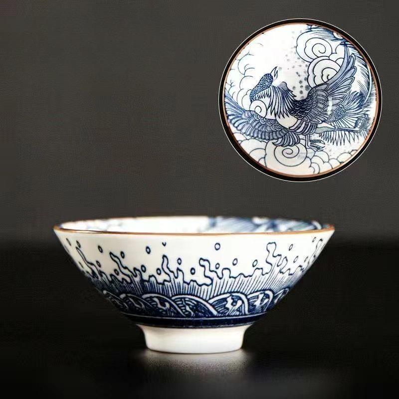 

Фарфоровый набор чашек «Синий и белый дракон-Феникс» — китайская керамическая пара для чая и вина, роскошные подходящие сосуды для питья для дома Phoenix Cup