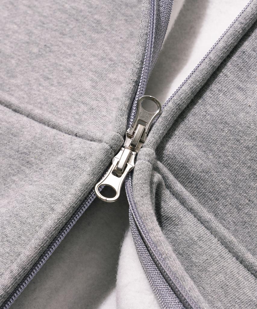 Jemut File Oversized Two-Way Zip-Up Hoodie (6 Types) Gray Kjhd2407