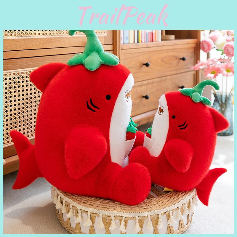 Red Shark Chili Plush Toys Cartoon Stuffed Dolls Bedroom Decoration Gifts Kids
