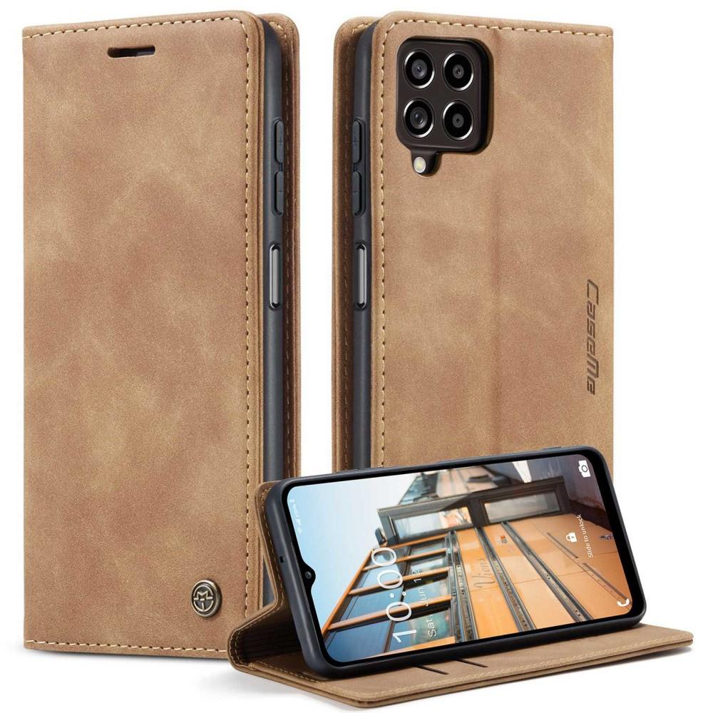 CASEME Case for Samsung Galaxy M33 5G, Leather Wallet Case, Brown