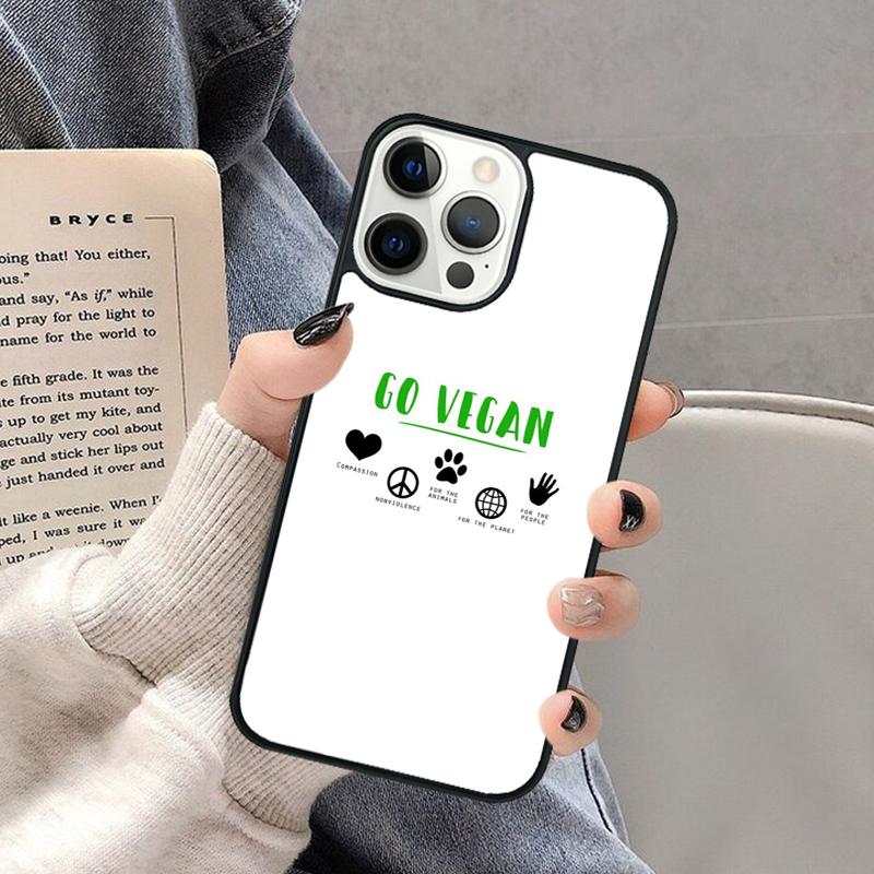 Vegan Love Animal Phone Case for iPhone 17 Air 16 16e 15 Plus for Apple 13 11 12 14 Pro Max Cover coque Shell
