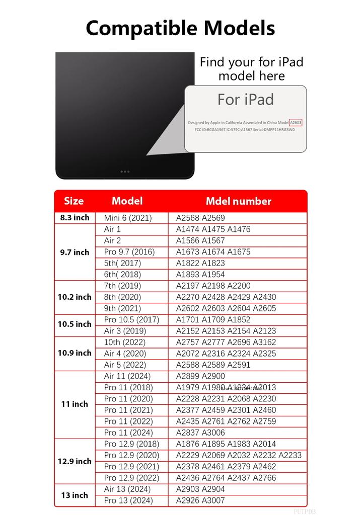 Case for iPad Air 11 13 A16 11th 10th 10.9 10.2 7/8/9th Tablet Cover iPad Air 1 2 3 10.5 Mini 3 4 5 6 Pro 11 9.7 Cases