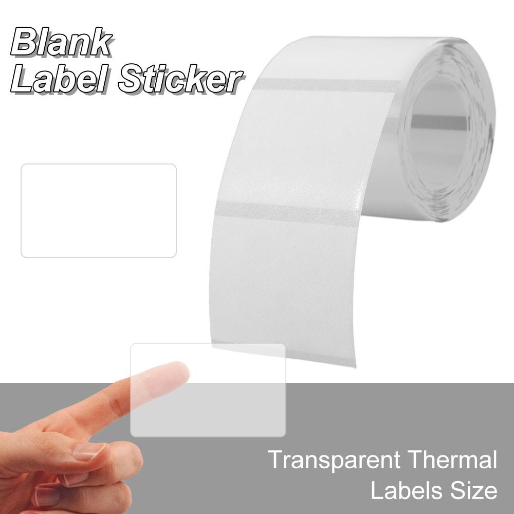 230Pcs Transparent Blank Label Sticker Square/Round Name Tag Sticker  for Thermal Printers