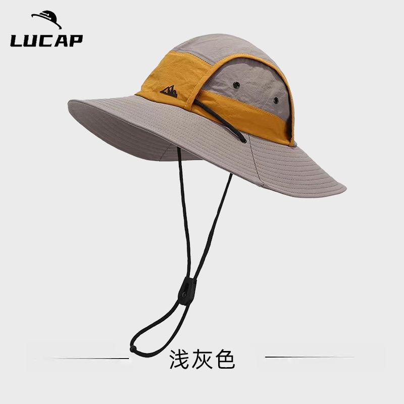 Quick-drying Eaves Color Matching Outdoor Sunscreen Mountaineering Hat Waterproof Windproof Bucket Hat Men's Outdoor Camping Sun Hat