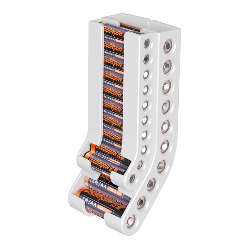 Battery Storage Organizer Wall Mount Rack For 10 AA And 10 AAA Batteries Durable Wall Mount Organizer For Kitchen Cupboar