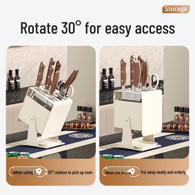Brangdy Modern Carbon Steel Rotating Knife Holder