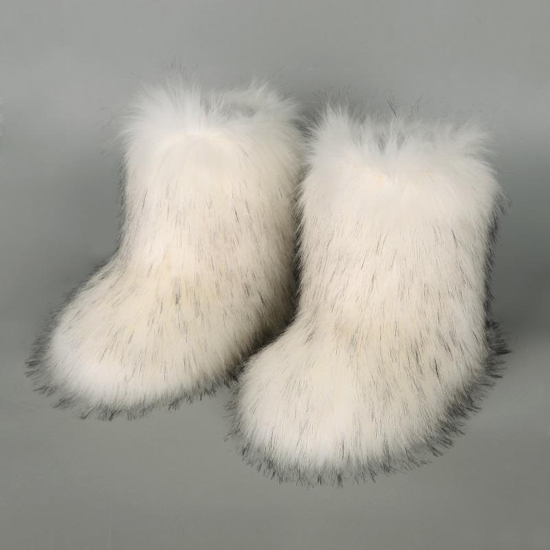 Boots Children's Winter Warm Thickness Non-slip Shibuya Fluffy Boots Medium Tube Personalized Fashion Snow Boots