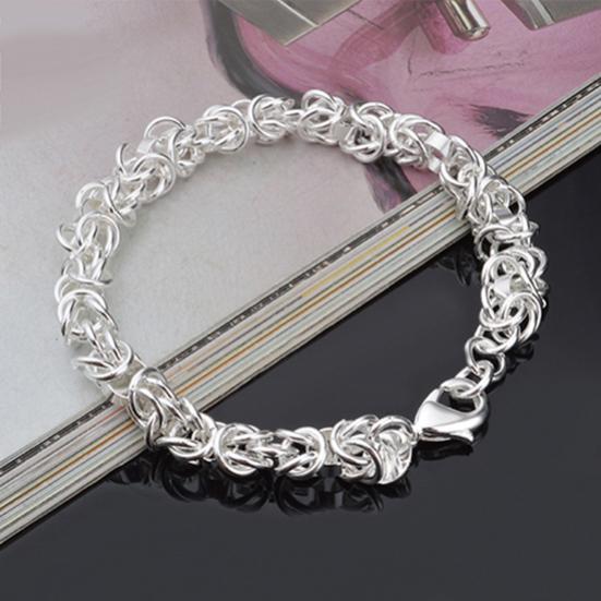 Women's Fashion Faux Silver Bracelet Bangle Chain Banquet Jewelry Gift