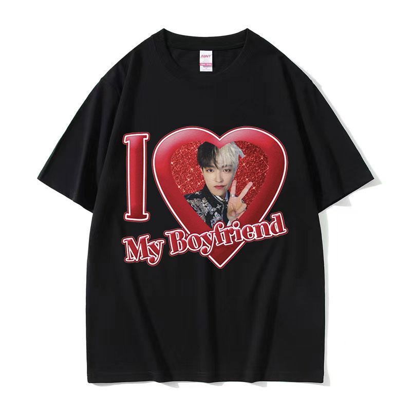 T-shirt Grafica Coreana Ateez MINGI Unisex Hip Hop Retro Moda Manica Corta T-shirt Casual Oversize Cotone Streetwear
