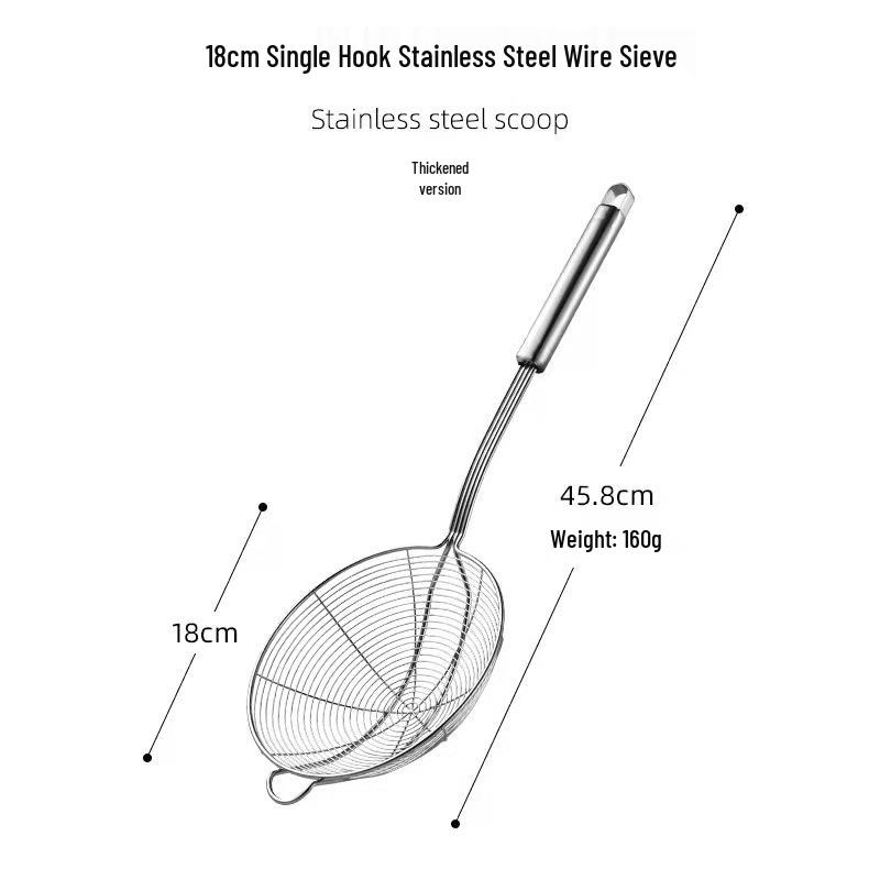 Large 304 Stainless Steel Skimmer for Dumplings, Hot Pot, Noodles, and Oil Frying.