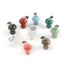 2 Stück, Handgefertigter Anhänger in Pilzform mit Edelstein, Reiki-Heilkristall Quarz Achat Jade Naturstein Anhänger Charms für Schmuckherstellung DIY 1,2×1,6cm